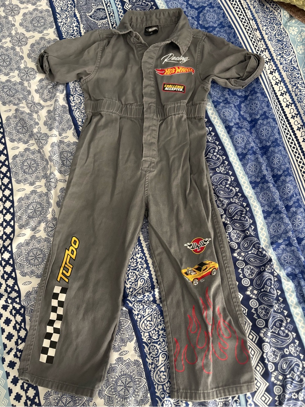 Toddler Boys' Hot Wheels Racing Mechanic Jumpsuit - Black 4T